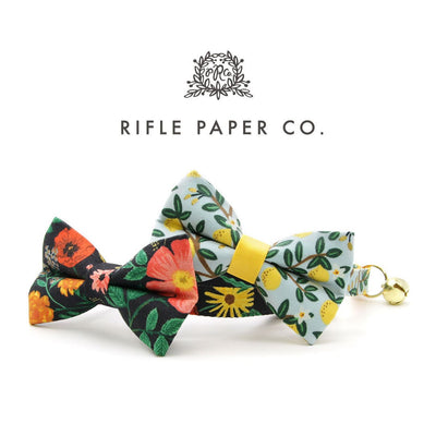Pet Bow Tie - "Stevie" - Rifle Paper Co® Black Floral Cat Bow Tie / Garden Lover Gift / Spring + Summer / For Cats + Small Dogs (One Size)