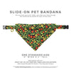 Pet Bandana - "Venice" - Folk Floral Black Bandana for Cat + Small Dog / Spring + Summer / Slide-on Bandana / Over-the-Collar (One Size)