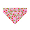 Pet Bandana - "Wild Strawberry - Pink" - Liberty of London® Berry Floral Bandana for Cat + Small Dog / Spring + Summer / Slide-on Bandana / Over-the-Collar (One Size)