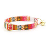 Bow Tie Cat Collar Set - "Sun Goddess" - Boho Pink Cat Collar w/ Matching Bowtie / Cat, Kitten, Small Dog Sizes