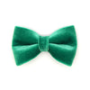 Bow Tie Cat Collar Set - "Emerald City Sparkle w/ Velvet - Emerald Bow Tie" - Green Sparkly Cat Collar w/ Velvet Bowtie / Cat, Kitten, Small Dog Sizes
