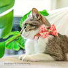 Pet Bow Tie - "Flamingo Palms - Coral Pink" - Tropical Pink Cat Bow Tie / Summer / For Cats + Small Dogs (One Size)