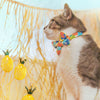 Cat Collar - "Tiki Dreams" - Monstera Tropical Cat Collar / Summer, Beach, Hawaiian / Breakaway Buckle or Non-Breakaway / Cat, Kitten + Small Dog Sizes
