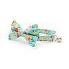 Bow Tie Cat Collar Set - "Ocean Life" - Aqua Cat Collar w/ Matching Bowtie / Summer, Beach, Sea, Marine, Fish / Cat, Kitten, Small Dog Sizes