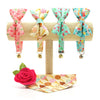 Cat Collar + Flower Set - "Ice Cream Party" - Dessert Cat Collar w/ Fuchsia Felt Flower (Detachable)