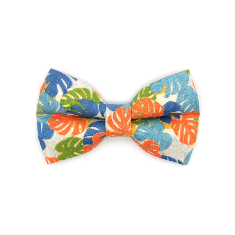 Pet Bow Tie - "Tiki Dreams" - Monstera Tropical Cat Bow Tie / Summer / For Cats + Small Dogs (One Size)
