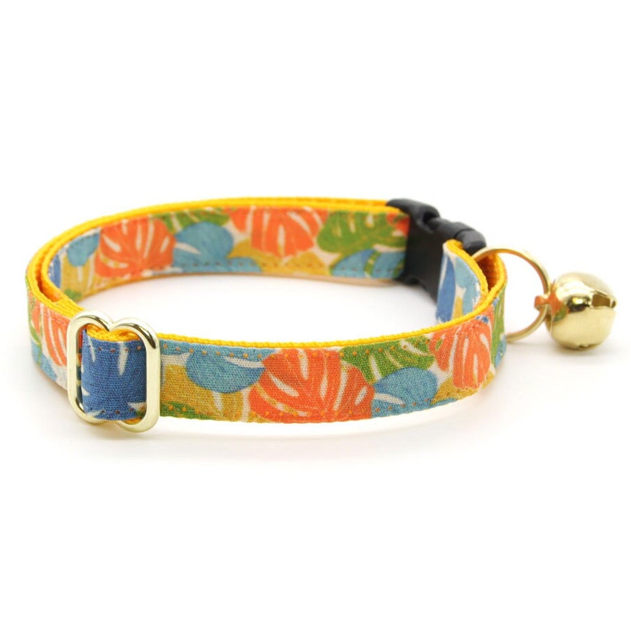 Hawaiian Tropical Dog Collar, Vibrant Floral Design, Male Dog