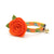 Cat Collar + Flower Set - "Tiki Dreams" - Monstera Hwaiian Tropical Cat Collar w/ Orange Felt Flower (Detachable)