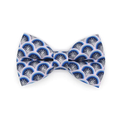 Pet Bow Tie - "Empire" - Art Deco Blue Cat Bow Tie / Mermaid, Fish, Ocean / For Cats + Small Dogs (One Size)