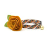 Cat Collar + Flower Set - "Bastet" - Egyptian Cat Collar w/ Mustard Felt Flower (Detachable)