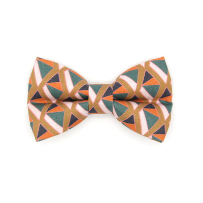 Bow Tie Cat Collar Set - "Bastet" - Egyptian Cat Collar w/ Matching Bowtie / Art Deco, Geometric / Cat, Kitten, Small Dog Sizes
