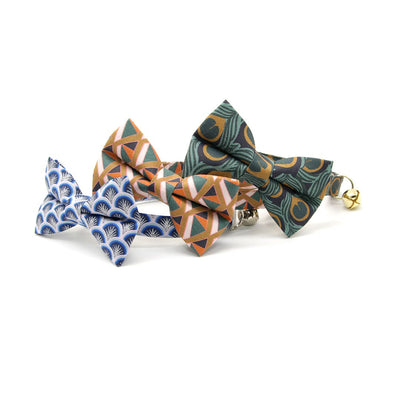 Pet Bow Tie - "Bastet" - Egyptian Cat Bow Tie / Art Deco, Pyramid, Geometric / For Cats + Small Dogs (One Size)
