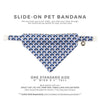 Pet Bandana - "Empire" - Art Deco Blue Bandana for Cat + Small Dog / Mermaid, Fish, Ocean / Slide-on Bandana / Over-the-Collar (One Size)