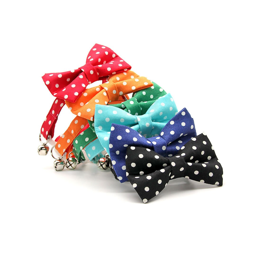 Glow In The Dark Cat Collar - "Polka Dot - Orange" - Night Visibility Orange Cat Collar / Breakaway Buckle or Non-Breakaway / Cat, Kitten + Small Dog Sizes