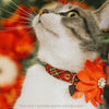 Cat Collar - "Pecan Praline" - Orange Plaid Cat Collar / Fall, Autumn, Harvest, Thanksgiving, Wedding / Breakaway Buckle or Non-Breakaway / Cat, Kitten + Small Dog Sizes