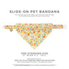 Pet Bandana - "Aurora" - Yellow Floral Bandana for Cat + Small Dog / Wedding, Spring, Fall / Slide-on Bandana / Over-the-Collar (One Size)