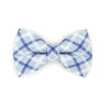 Pet Bow Tie - "Skye" - Light Blue Plaid Cat Bow Tie / Wedding, Winter, Preppy / For Cats + Small Dogs (One Size)