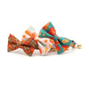 Pet Bow Tie - "Pecan Praline" - Burnt Orange Plaid Cat Bow Tie / Fall, Autumn, Thanksgiving / For Cats + Small Dogs (One Size)