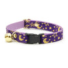 Cat Collar - "Moonlight - Purple" - Moon & Stars Cat Collar / Magical, Fantasy, Zodiac, Night, Celestial / Breakaway Buckle or Non-Breakaway / Cat, Kitten + Small Dog Sizes