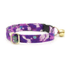 Bow Tie Cat Collar Set - "Persephone" - Painterly Floral Purple Cat Collar w/ Matching Bowtie / Wedding, Violet, Pansies / Cat, Kitten, Small Dog Sizes Sizes