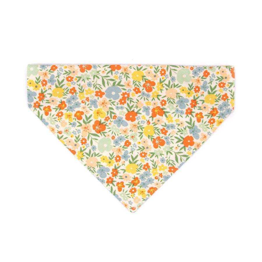 Pet Bandana - "Aurora" - Yellow Floral Bandana for Cat + Small Dog / Wedding, Spring, Fall / Slide-on Bandana / Over-the-Collar (One Size)