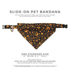 Pet Bandana - "Moonlight - Black" - Halloween Moon & Stars Bandana for Cat + Small Dog / Magic, Witchcraft, Zodiac, Lunar / Slide-on Bandana / Over-the-Collar (One Size)