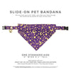 Pet Bandana - "Moonlight - Purple" - Stars & Moon Bandana for Cat + Small Dog / Magical, Fantasy, Zodiac, Celestial / Slide-on Bandana / Over-the-Collar (One Size)