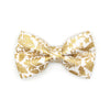 Pet Bow Tie - "Merry Gold" - Shimmery Gold Leaf Cat Bow Tie / Holiday, Christmas, New Year's / For Cats + Small Dogs (One Size)
