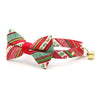 Christmas Cat Collar - "Deck the Halls" - Red + Green Striped Holiday Cat Collar / Breakaway Buckle or Non-Breakaway / Cat, Kitten + Small Dog Sizes