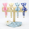 Cat Collar + Flower Set - "Snowflakes - Sugar Pink" - Snowflake Cat Collar w/ Baby Pink Felt Flower (Detachable)