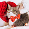 Bow Tie Cat Collar Set - "Cupid's Arrow" - Valentine's Day Red Heart Cat Collar w/ Matching Bowtie / Cat, Kitten, Small Dog Sizes