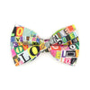 Bow Tie Cat Collar Set - "Love Letters" - Arty 90's Typography Cat Collar w/ Matching Bowtie / Valentine's Day + Pride Month / Cat, Kitten, Small Dog Sizes