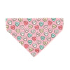 Pet Bandana - "Conversation Hearts - Pink" - Candy Heart Bandana for Cat + Small Dog / Valentine's Day / Slide-on Bandana / Over-the-Collar (One Size)