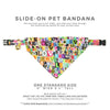 Pet Bandana - "Love Letters" - MTV Typography 90's Vibes Bandana for Cat + Small Dog / Valentine's Day + Pride Month / Slide-on Bandana / Over-the-Collar (One Size)