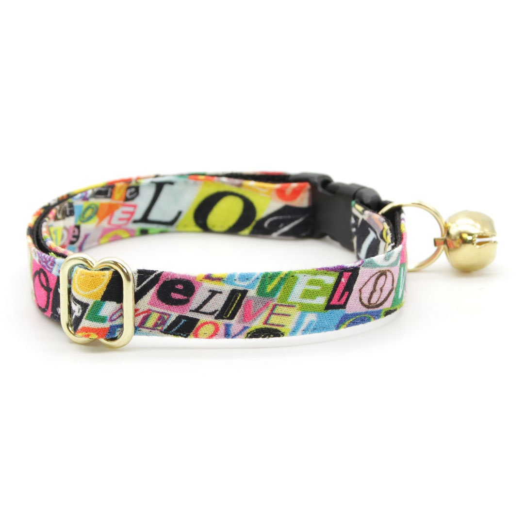 Cat Collar - Love Letters - MTV 90's Typography Cat Collar / Valenti -  Made By Cleo