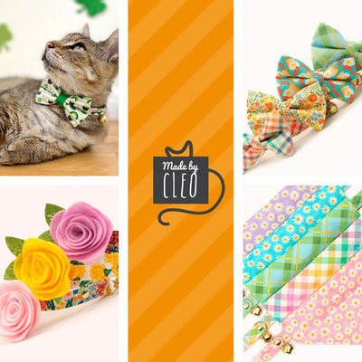 Pet Bow Tie - "Fantasia - Day" - Rifle Paper Co® Cat Bow Tie / Spring, Summer, Easter, Wedding / For Cats + Small Dogs (One Size)