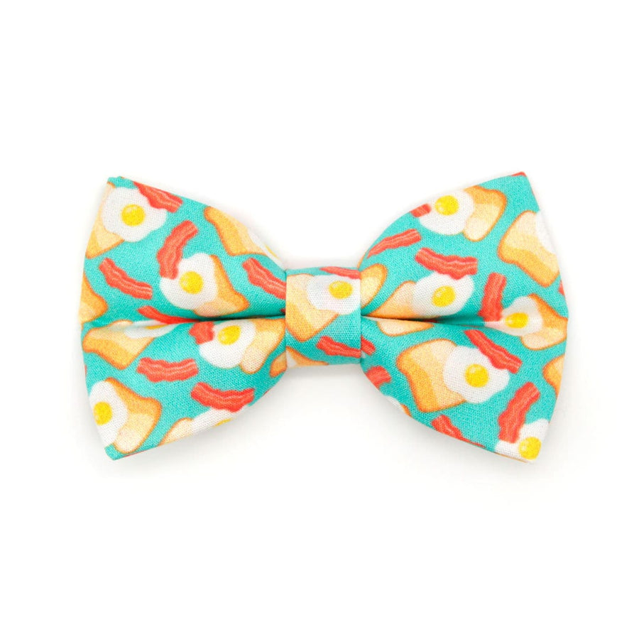Pet Bow Tie - "Breakfast Club" - Bacon, Eggs & Toast Cat Bow Tie / Food / For Cats + Small Dogs (One Size)