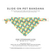 Pet Bandana - "Breakfast Club" - Bacon, Eggs & Toast Bandana for Cat + Small Dog / Food / Slide-on Bandana / Over-the-Collar (One Size)
