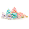 Pet Bow Tie - "Daisies - Purple" - Floral Daisy Cat Bow / Spring, Summer, Easter, Wedding / For Cats + Small Dogs (One Size)