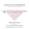Pet Bandana - "Daisies - Purple" - Floral Daisy Bandana for Cat + Small Dog / Spring, Summer, Easter / Slide-on Bandana / Over-the-Collar (One Size)