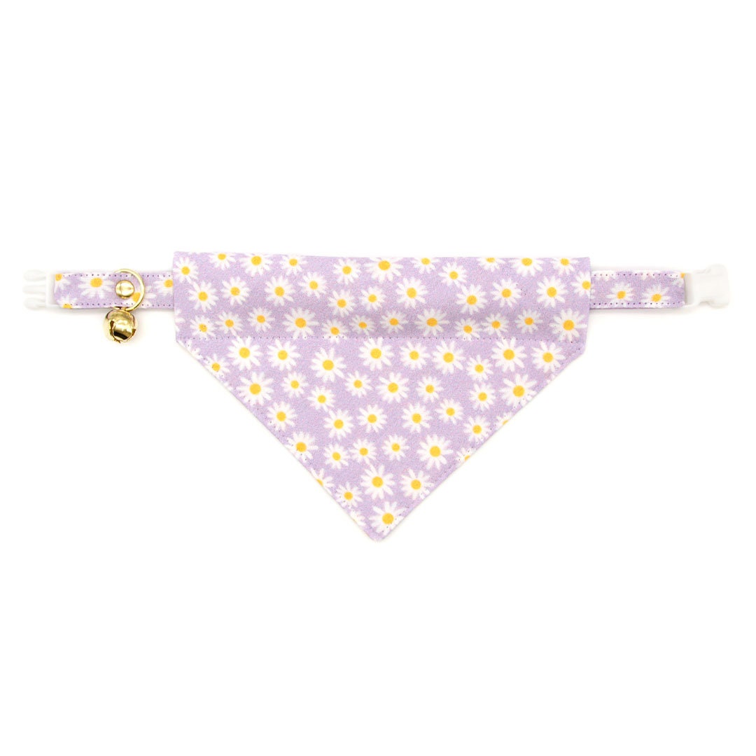 Cat Collar - "Daisies - Purple" - Floral Cat Collar / Spring, Easter, Summer, Daisy / Breakaway Buckle or Non-Breakaway / Cat, Kitten + Small Dog Sizes