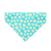 Pet Bandana - "Daisies - Blue" - Floral Daisy Bandana for Cat + Small Dog / Spring, Summer, Easter / Slide-on Bandana / Over-the-Collar (One Size)
