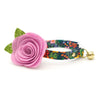 Cat Collar - "Fantasia - Night" - Rifle Paper Co® Blue Floral Cat Collar / Spring, Easter, Summer / Breakaway Buckle or Non-Breakaway / Cat, Kitten + Small Dog Sizes