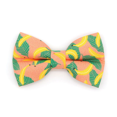 Pet Bow Tie - "Going Bananas - Coral Pink" - Banana Cat Bow Tie / Spring + Summer / For Cats + Small Dogs (One Size)