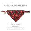 Pet Bandana - "Hell Fire" - Flames Bandana for Cat + Small Dog / Slide-on Bandana / Over-the-Collar (One Size)
