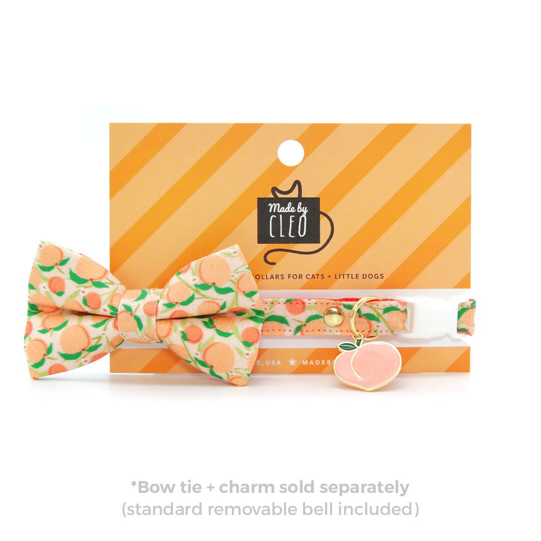 Cat Collar - "Just Peachy" - Peaches Cat Collar / Summer Fruit / Breakaway Buckle or Non-Breakaway / Cat, Kitten + Small Dog Sizes