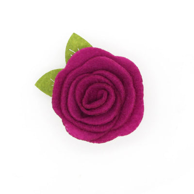 Cat Collar + Flower Set - "Pretty in Peony - Purple" - Peonies Cat Collar w/ Plum Felt Flower (Detachable)