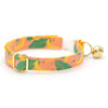Cat Collar + Flower Set - "Going Bananas - Coral Pink" - Tropical Banana Cat Collar w/ Yellow Felt Flower (Detachable)