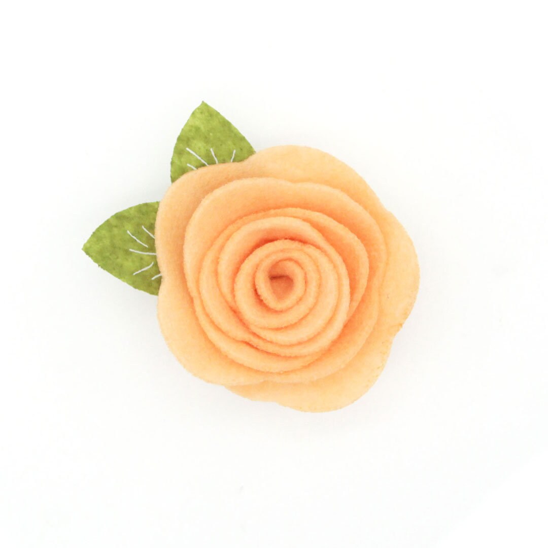 Cat Collar + Flower Set - "Just Peachy" - Peach Fruit Cat Collar w/ Peach Felt Flower (Detachable)