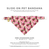 Pet Bandana - "Pretty in Peony - Purple" - Peonies Bandana for Cat + Small Dog / Slide-on Bandana / Over-the-Collar (One Size)